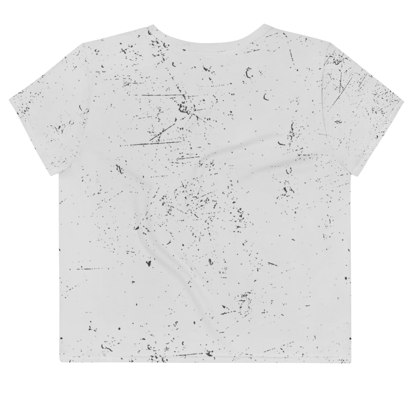 Blacked-Out USA Skull Crop Top in White - Back
