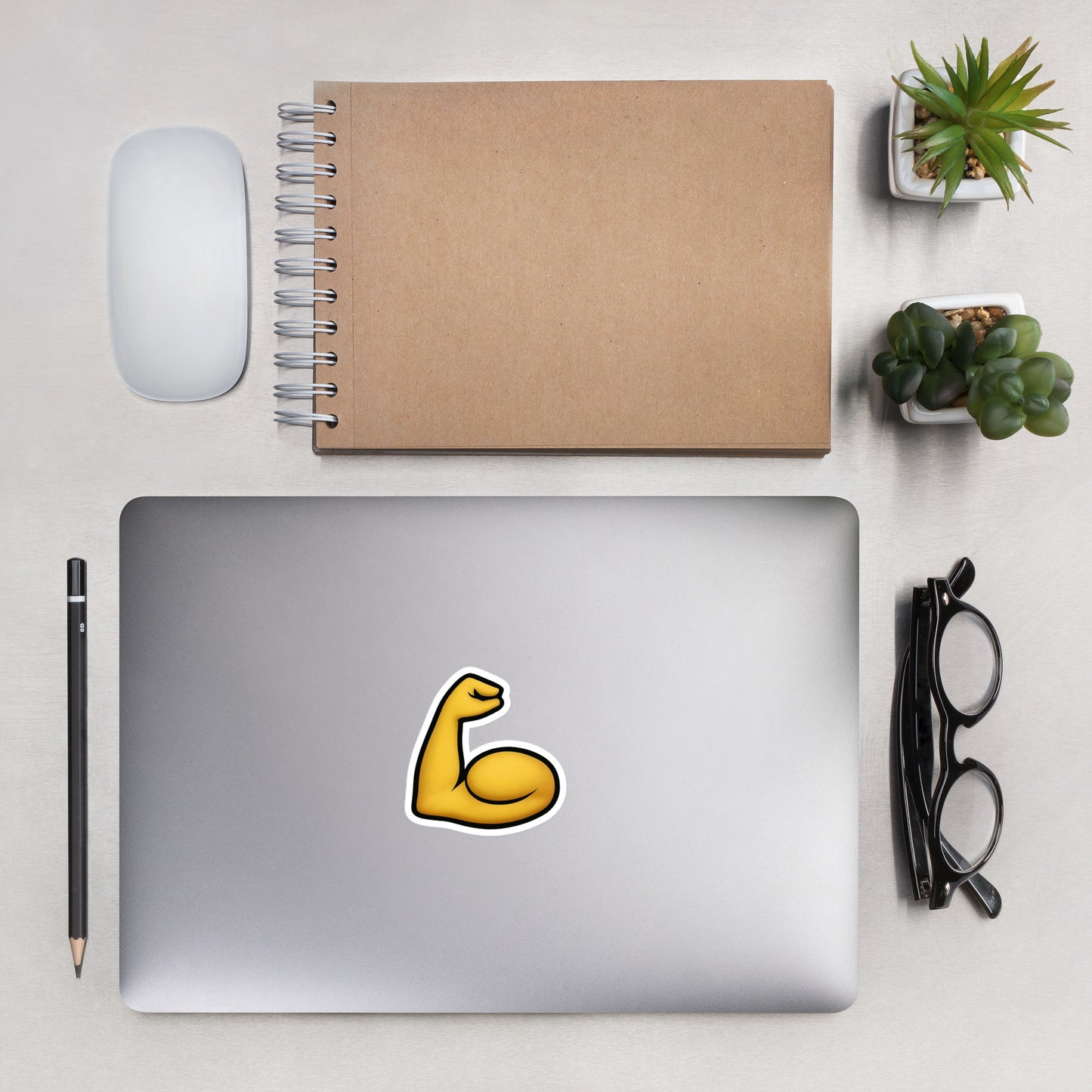 Flexed bicep emoji gym sticker - medium