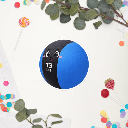 medicine ball gym sticker - large