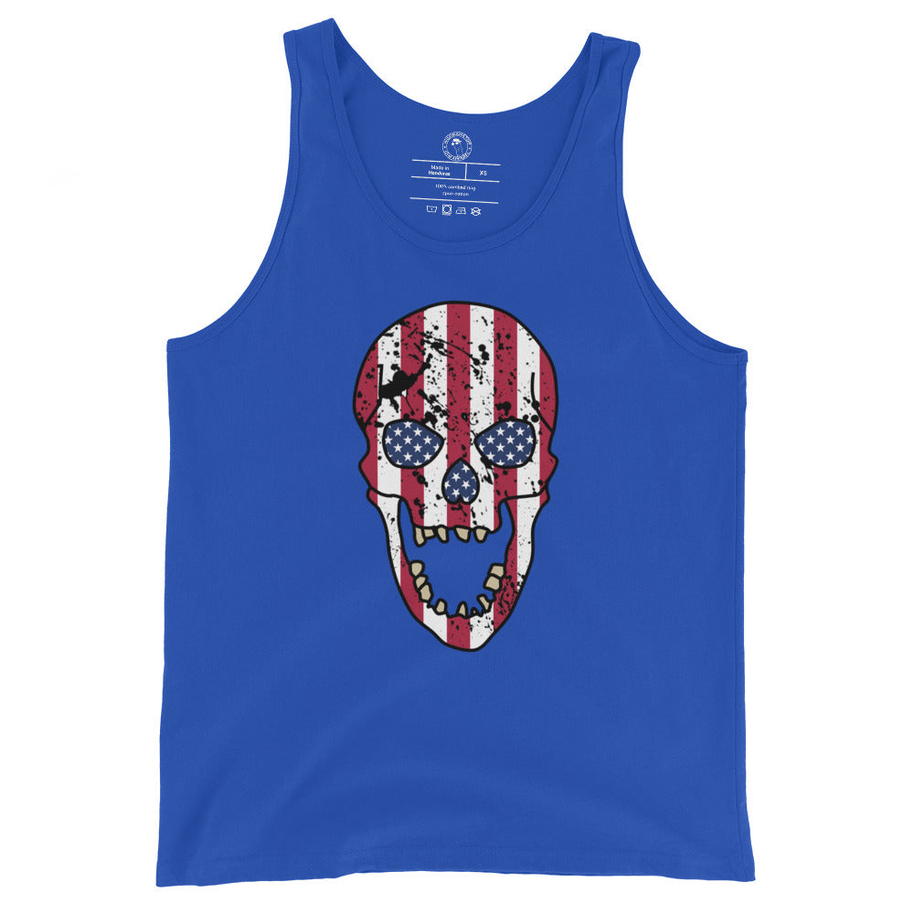 Men's USA Skull Tank Top in True Royal