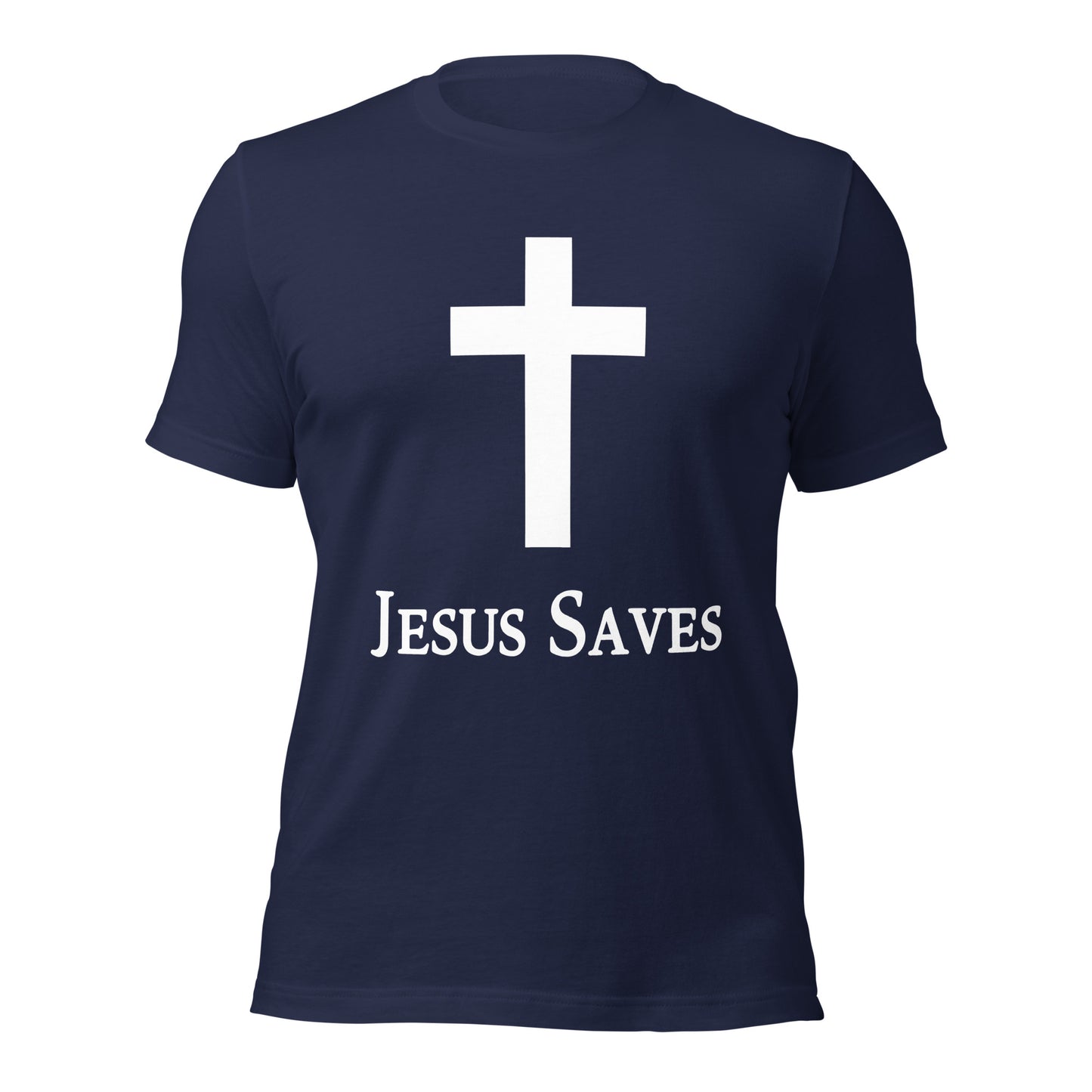 Jesus Saves Christian T-Shirt in Navy