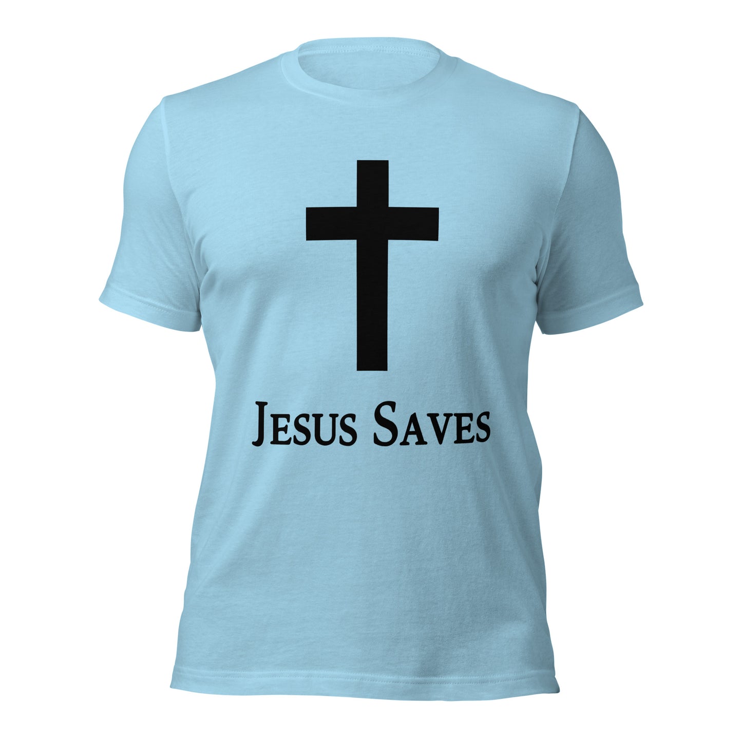 Jesus Saves Christian T-Shirt in Ocean Blue