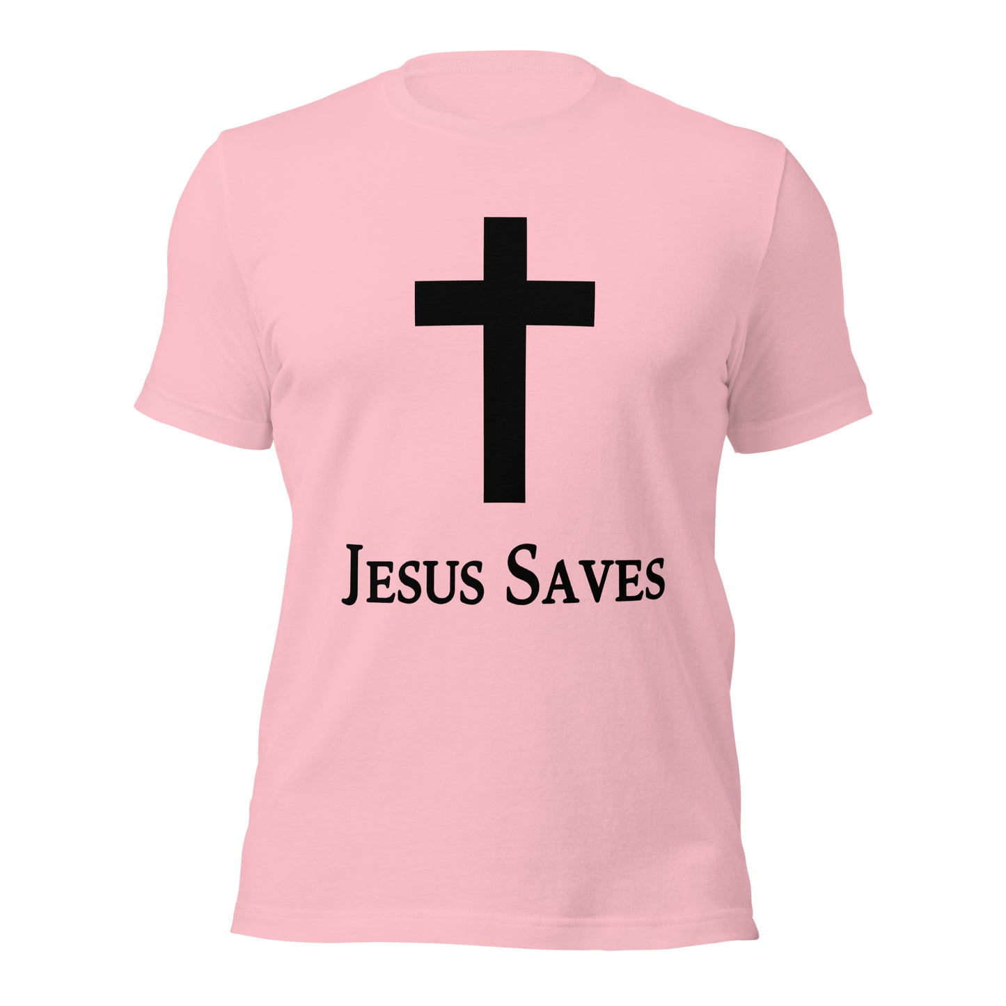 Jesus Saves Christian T-Shirt in Pink