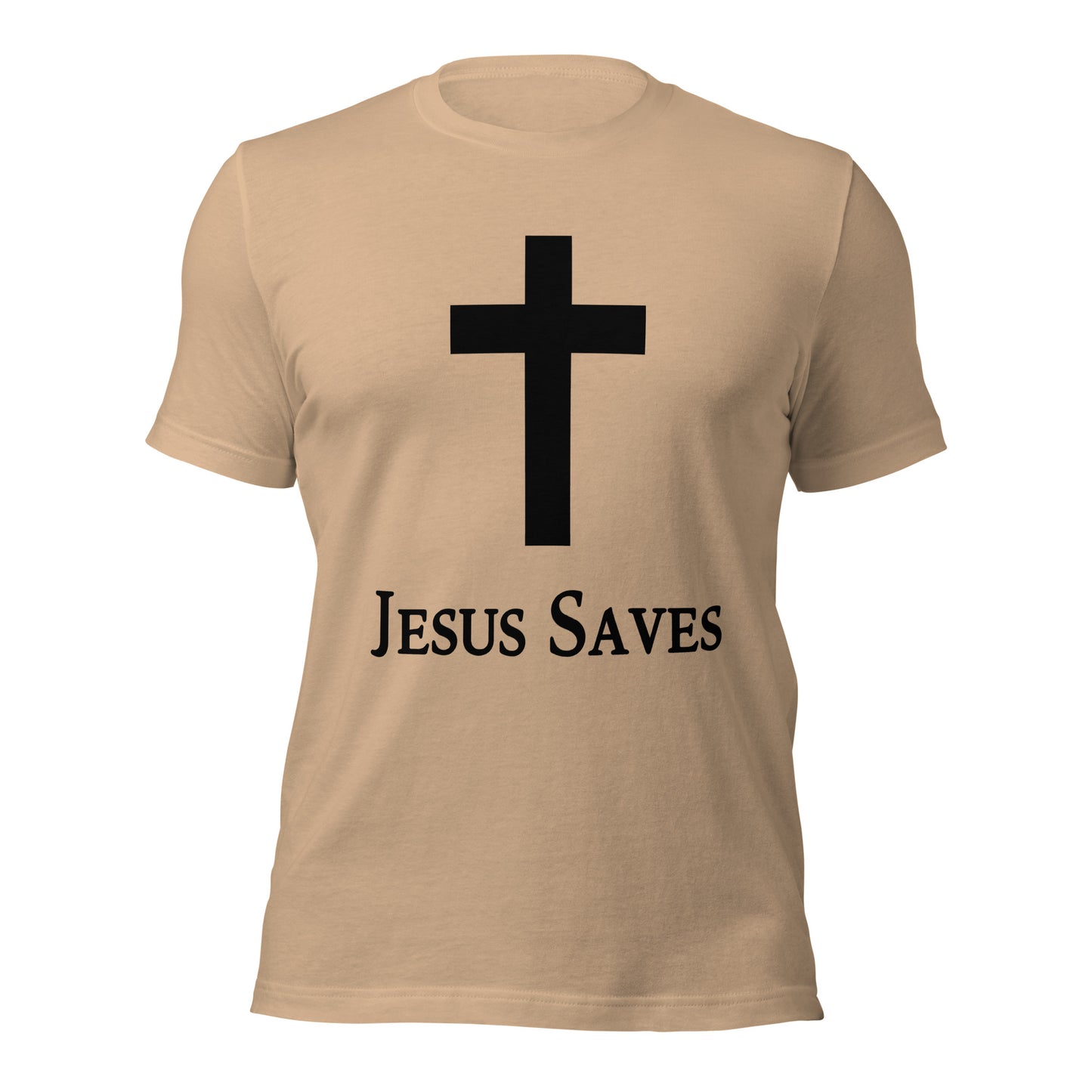 Jesus Saves Christian T-Shirt in Tan