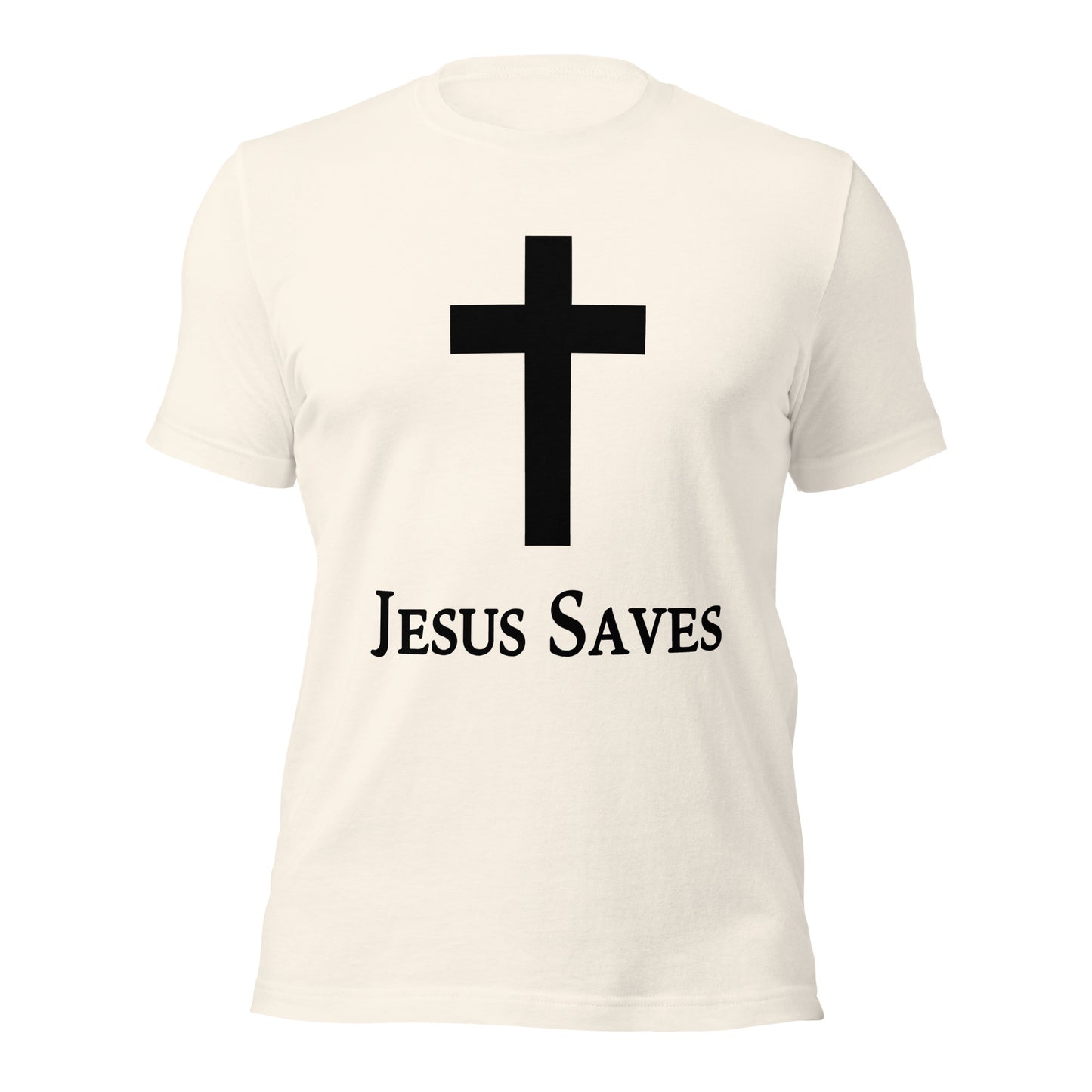 Jesus Saves Christian T-Shirt in Vintage White