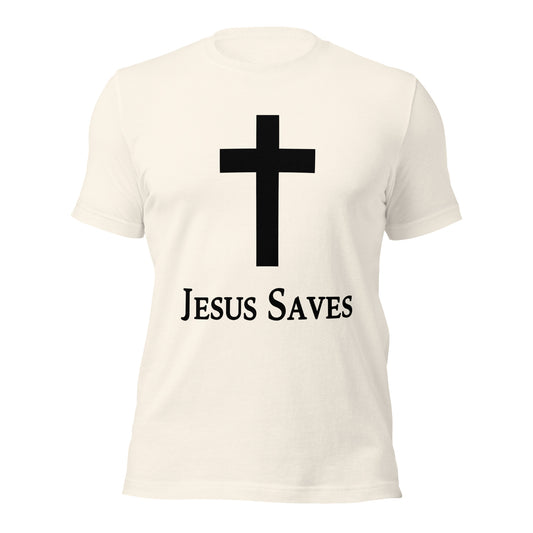 Jesus Saves Christian T-Shirt in Vintage White
