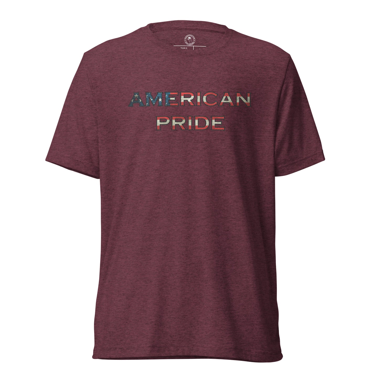American Pride T-Shirt in Maroon Triblend