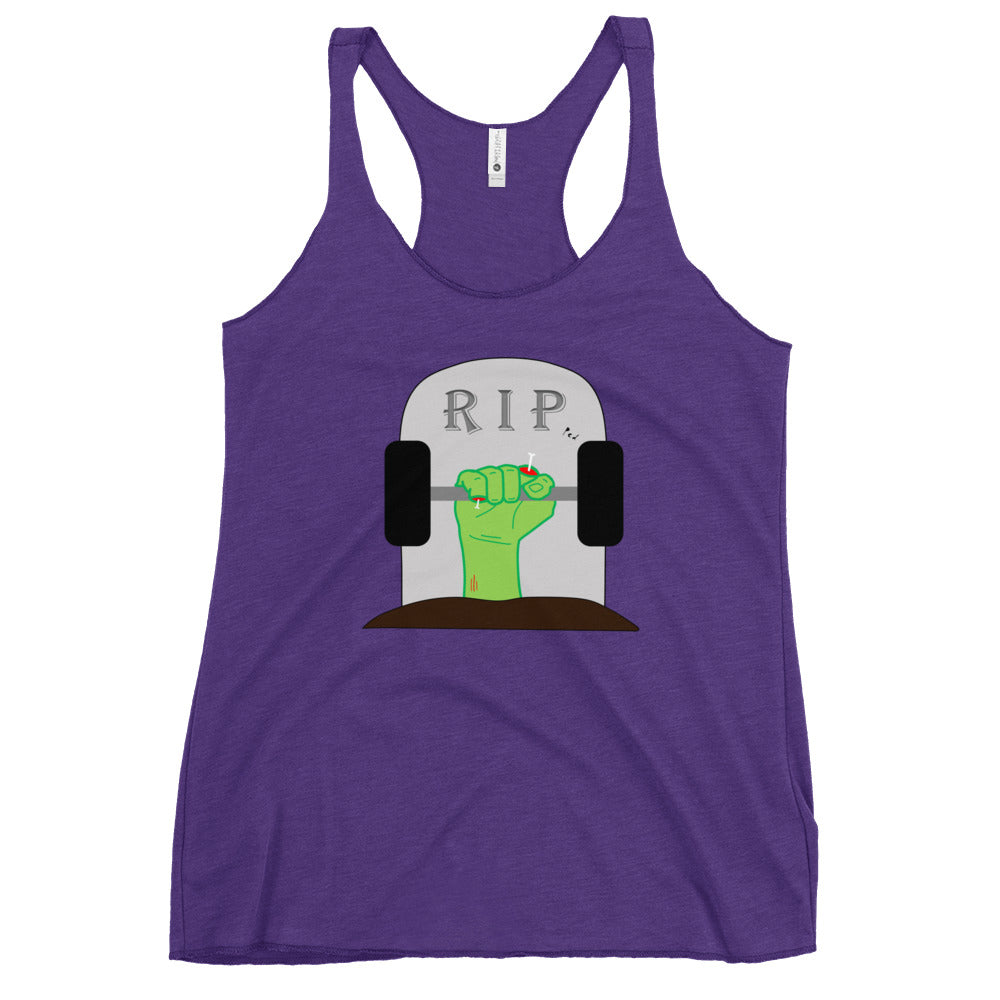 Women's RIPped Zombie Racerback Tank in Purple Rush