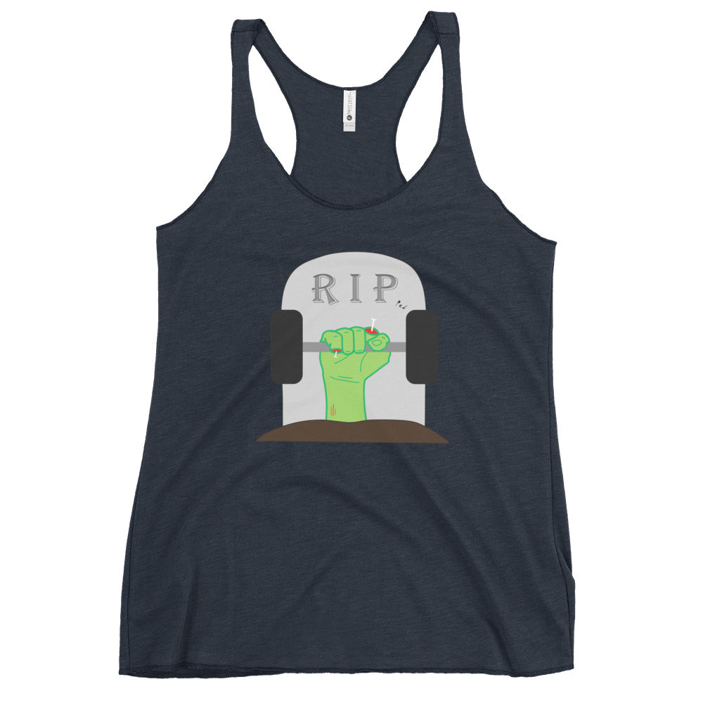 Women's RIPped Zombie Racerback Tank in Vintage Navy