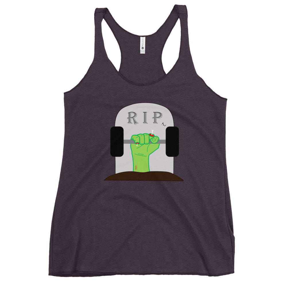 Women's RIPped Zombie Racerback Tank in Vintage Purple