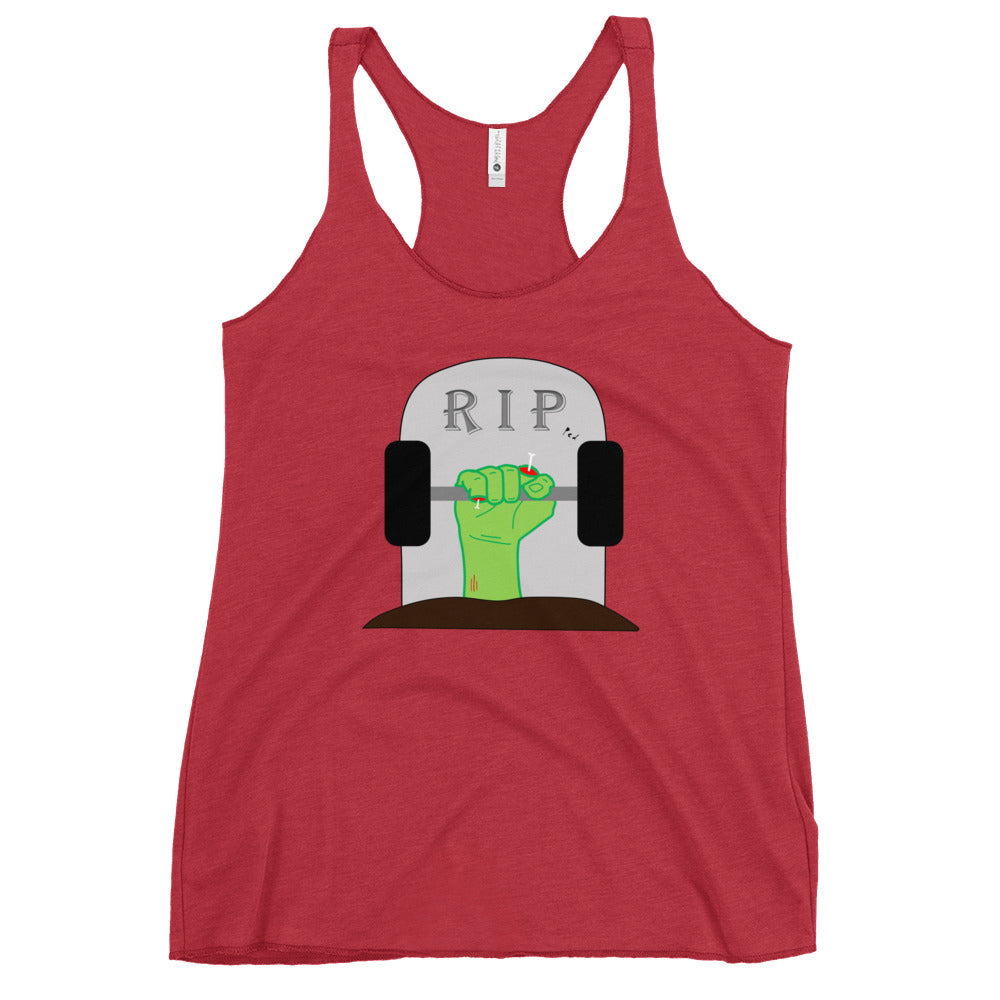 Women's RIPped Zombie Racerback Tank in Vintage Red