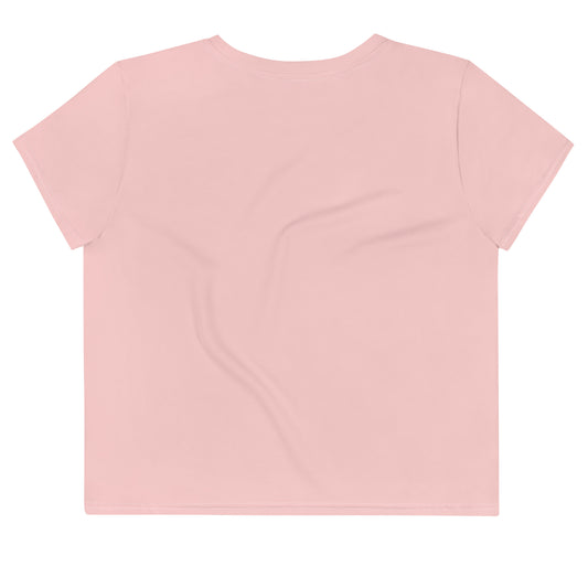 Proud But Never Satisfied Crop Top in Pink - Back