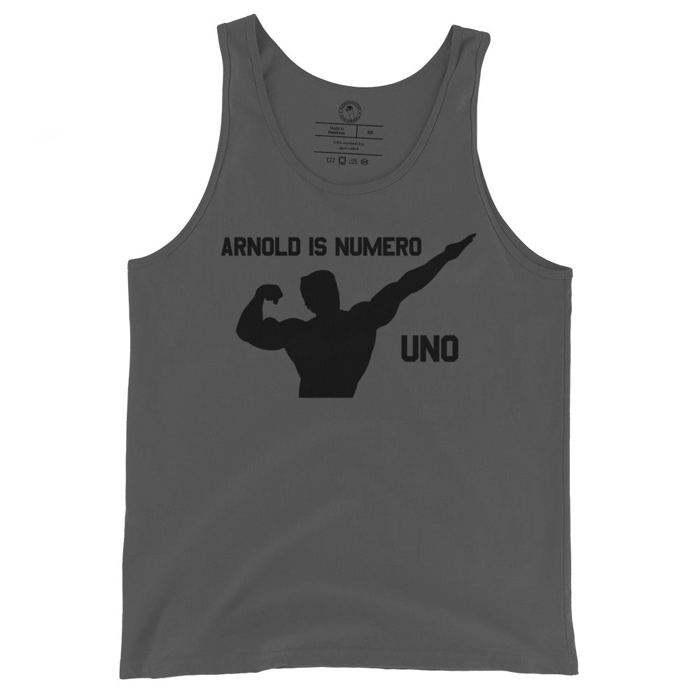 Arnold is Numero Uno Tank Top in Asphalt