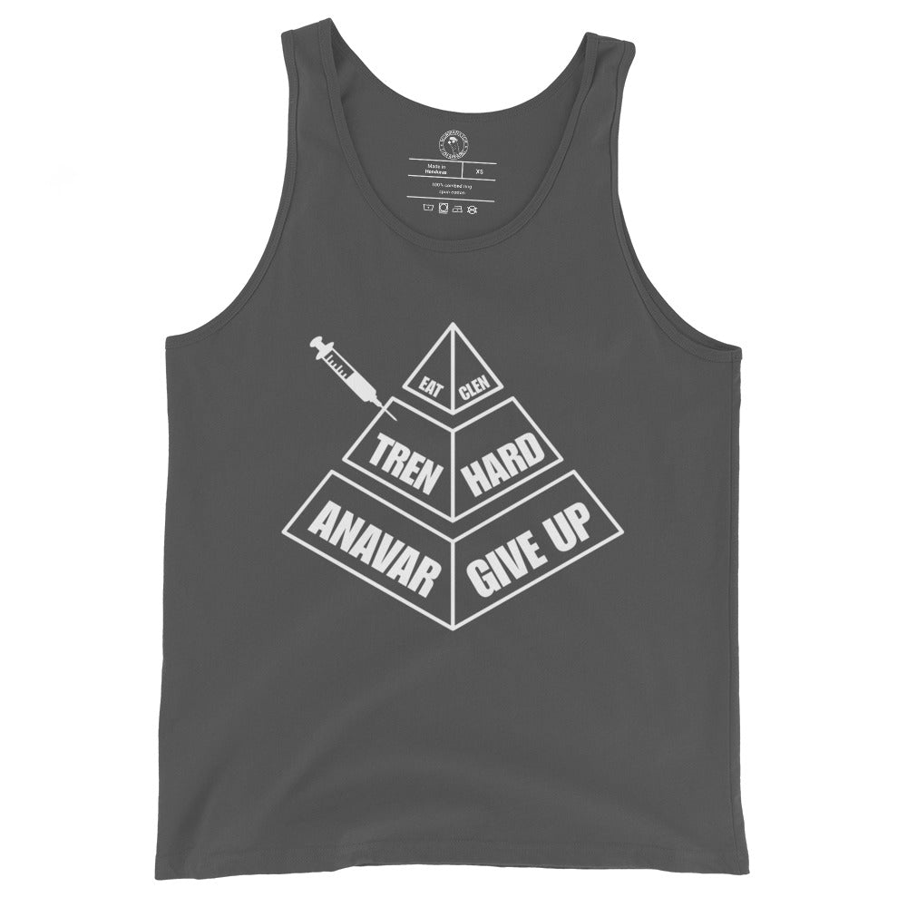 Eat Clen Tren Hard Anavar Give Up Tank Top in Asphalt