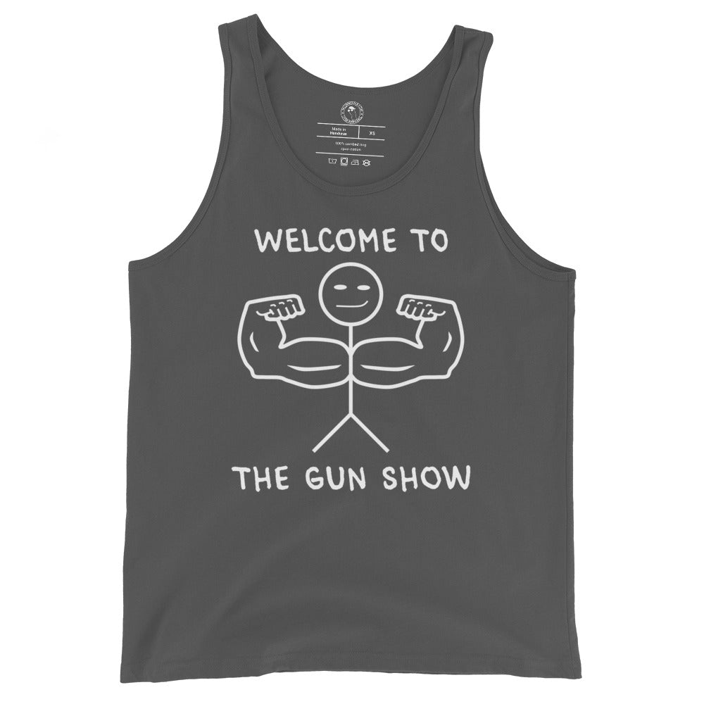 Welcome to the Gun Show Tank Top in Asphalt