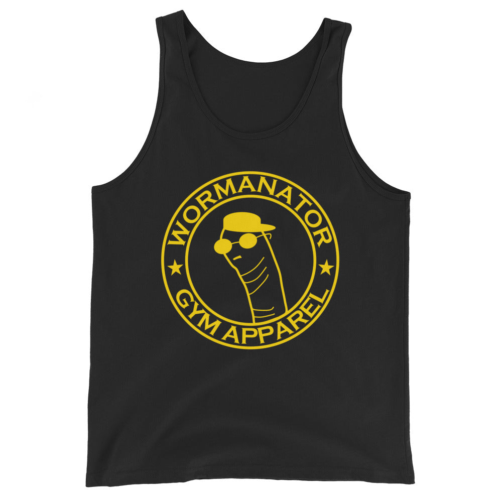 Wormanator Gym Apparel "Worm Logo" Tank Top in Black