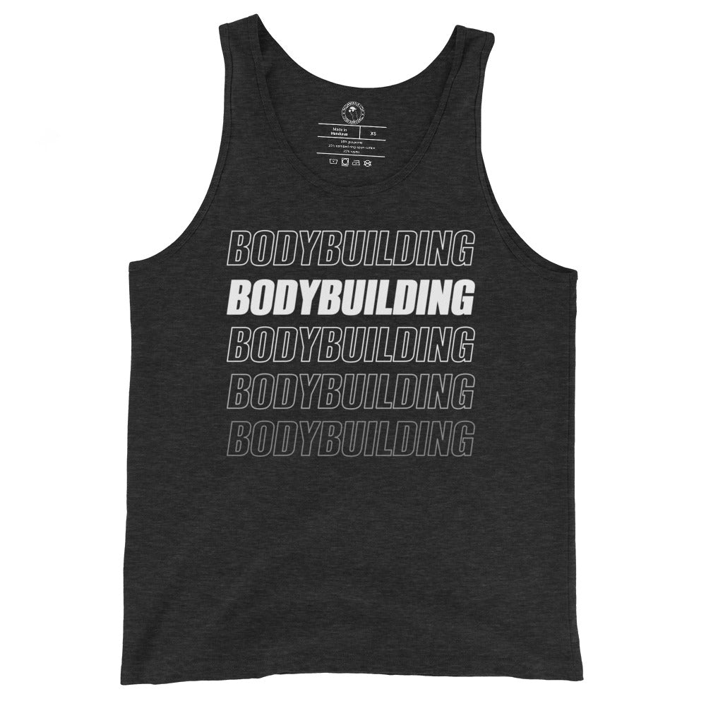 Men's Bodybuilding Tank Top in Charcoal Black Triblend