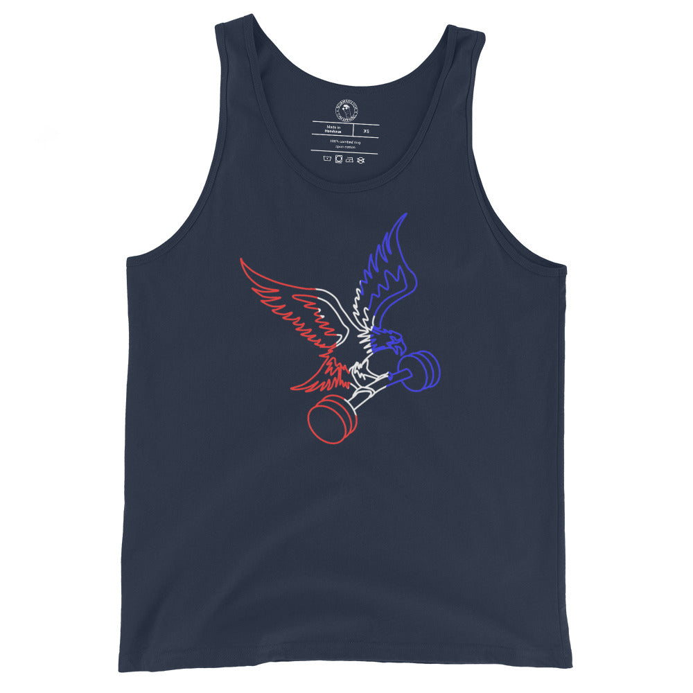 Men's Barbell Eagle Tank Top in Navy