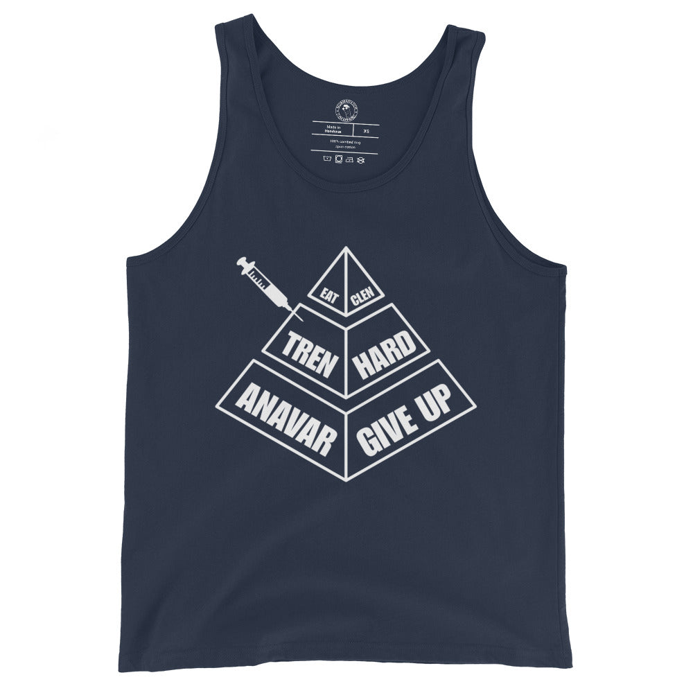 Eat Clen Tren Hard Anavar Give Up Tank Top in Navy
