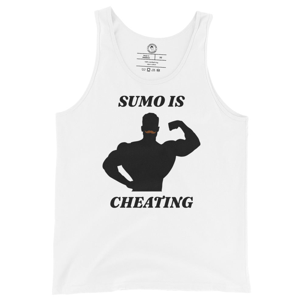 CBum Sumo is Cheating Tank Top in White