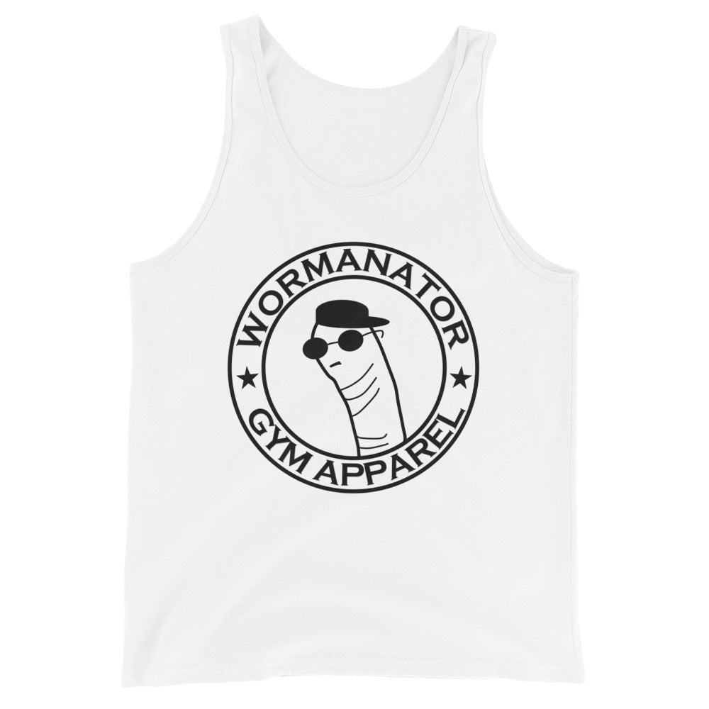 Wormanator Gym Apparel "Worm Logo" Tank Top in White