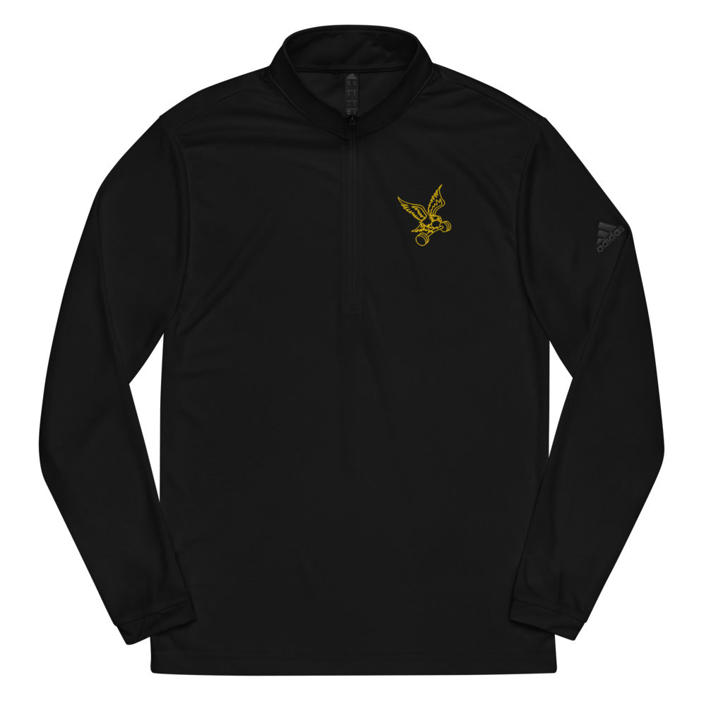 adidas Barbell Eagle Quarter-Zip Lifting Pullover in Black - Front