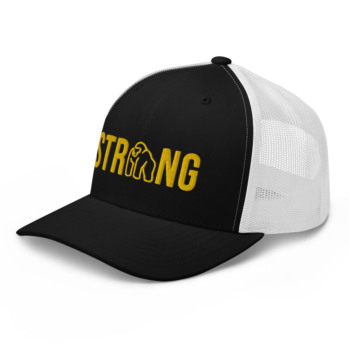 Ape Strong Hat with Gold Embroidery in Black and White - Left Front