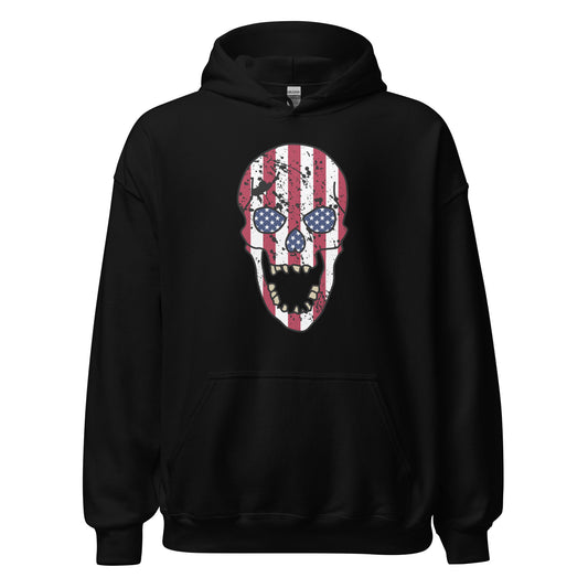 USA Skull Hoodie in Black