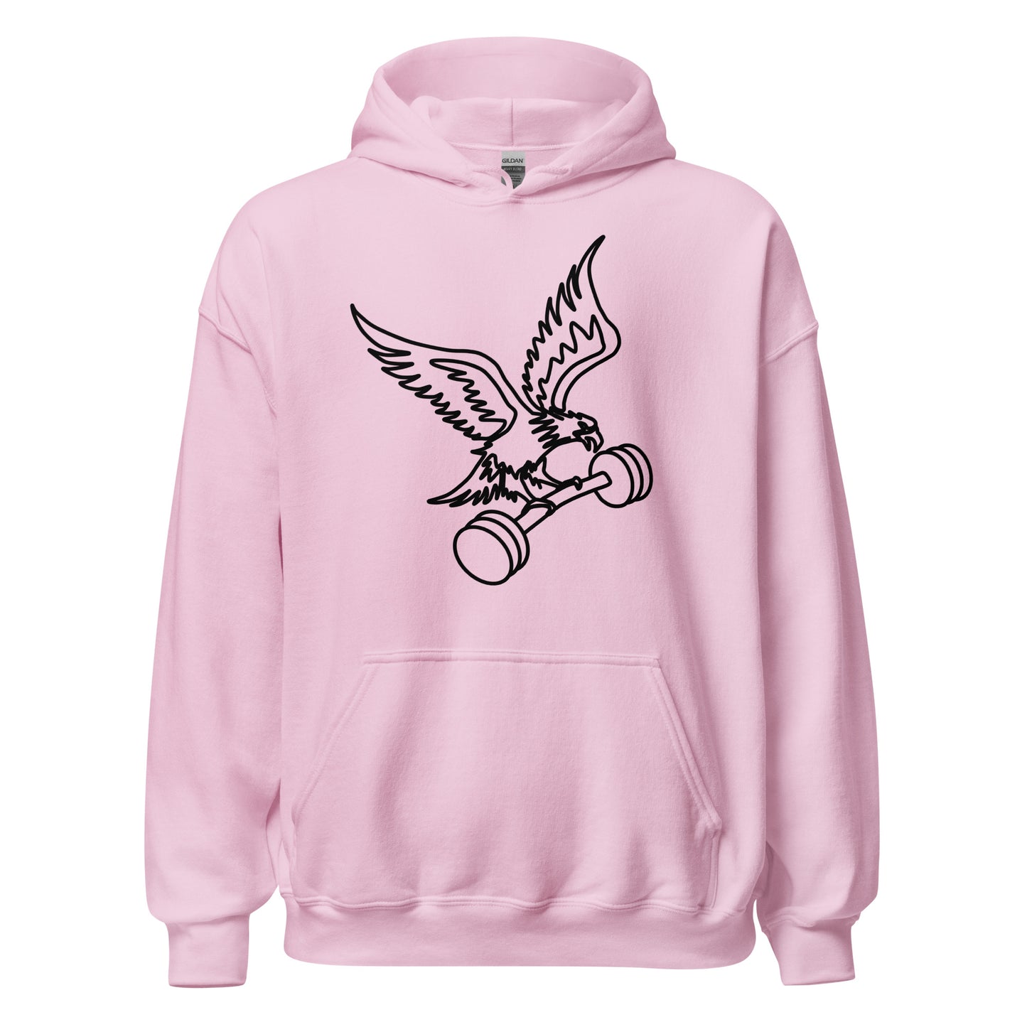 Barbell Eagle Hoodie in Light Pink
