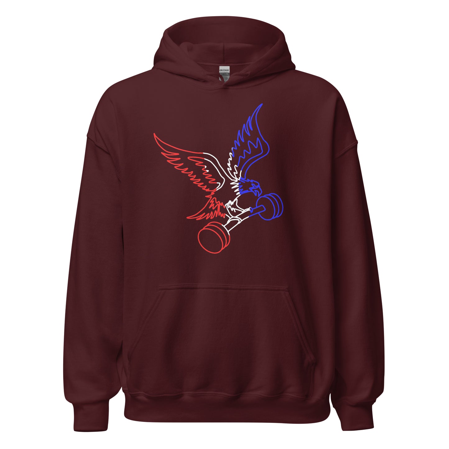 Barbell Eagle Hoodie in Maroon