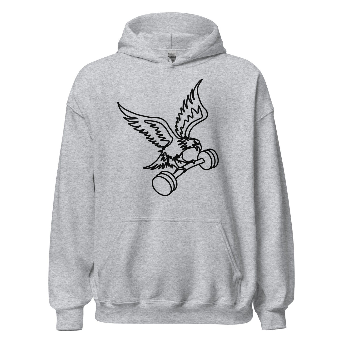 Barbell Eagle Hoodie in Sport Grey