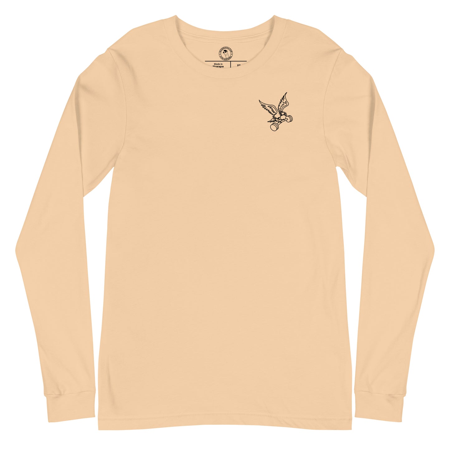 Unisex Barbell Eagle Long Sleeve Shirt in Sand Dune