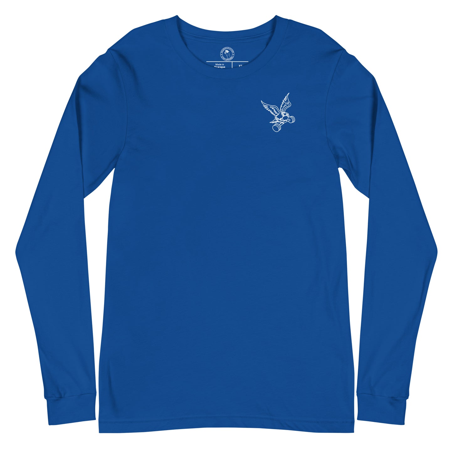 Unisex Barbell Eagle Long Sleeve Shirt in True Royal