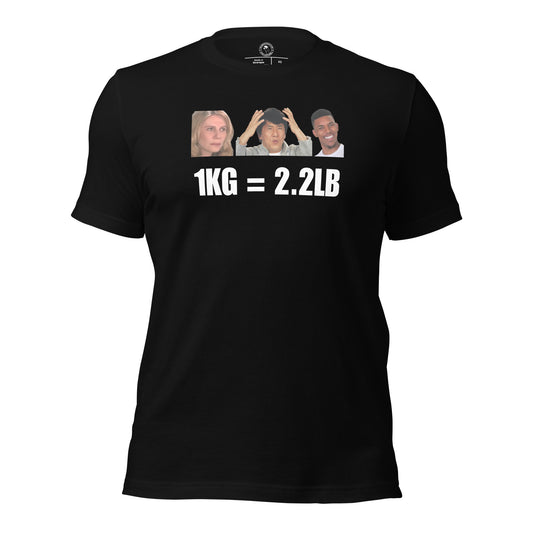 1kg = 2.2lb Powerlifting Conversion Shirt in Black