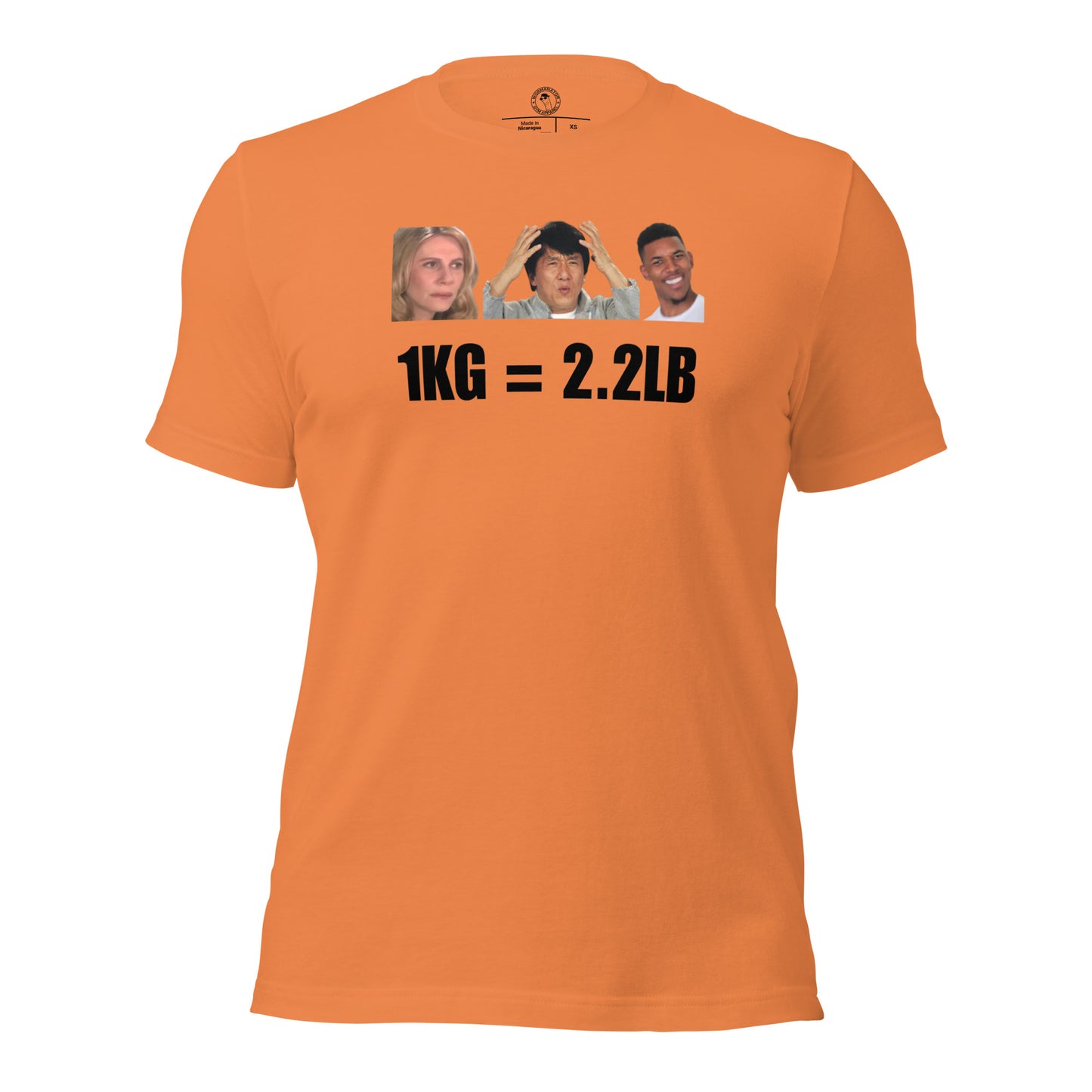 1kg = 2.2lb Powerlifting Conversion Shirt in Burnt Orange