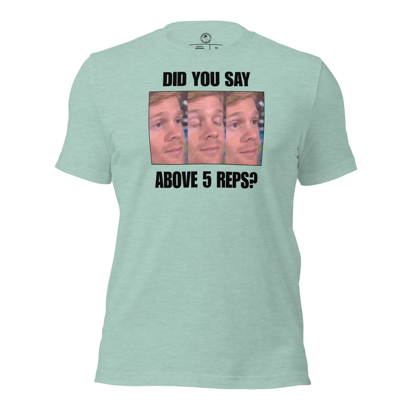 Above 5 Reps is Cardio Shirt in Heather Prism Dusty Blue