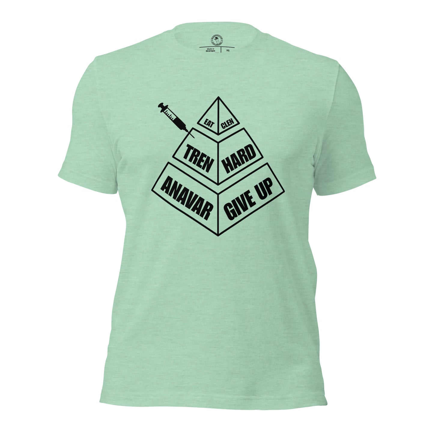 Eat Clen Tren Hard Anavar Give Up Shirt in Heather Prism Mint