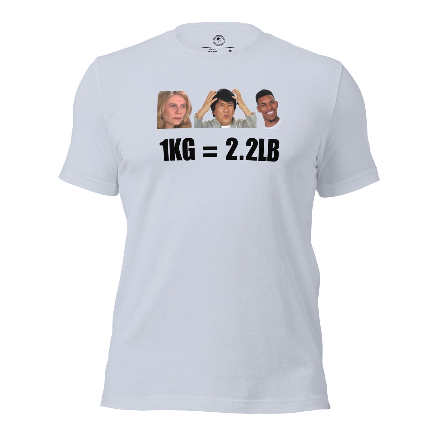 1kg = 2.2lb Powerlifting Conversion Shirt in Light Blue