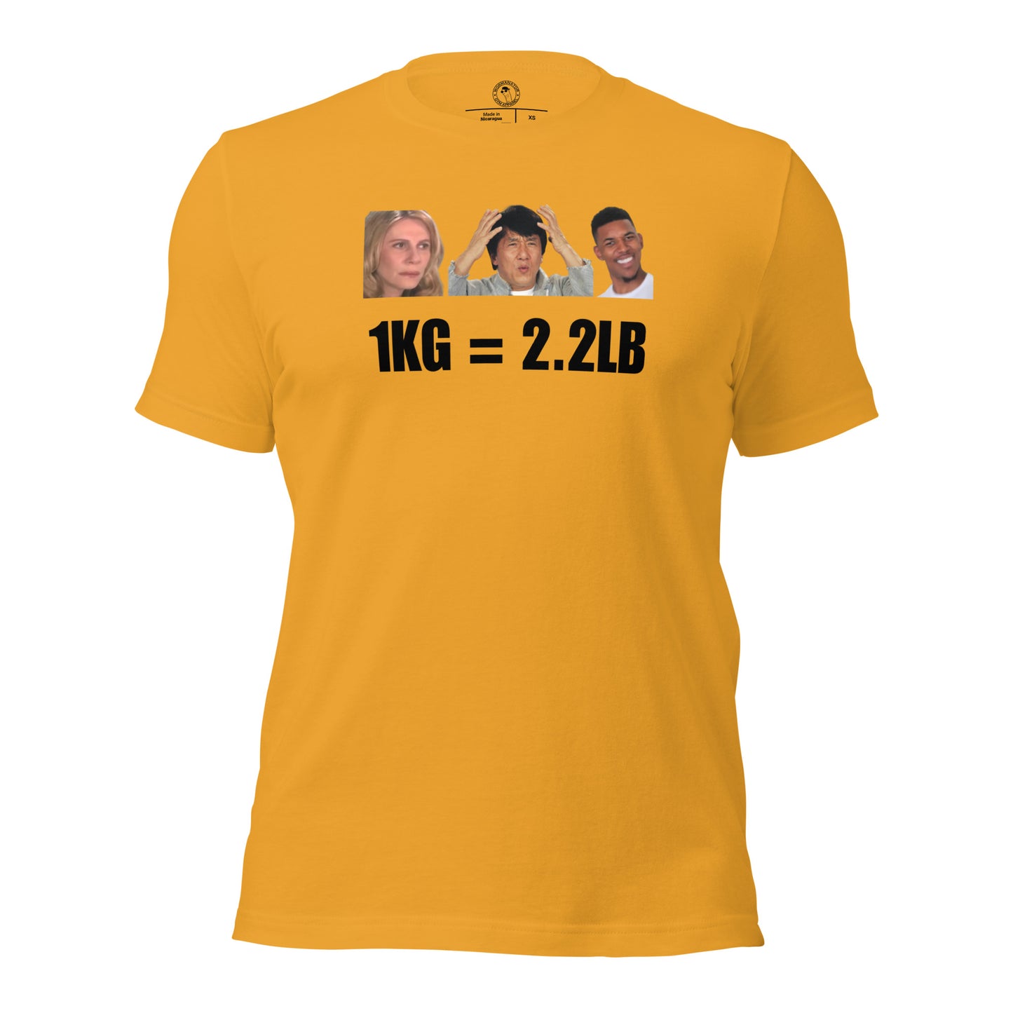 1kg = 2.2lb Powerlifting Conversion Shirt in Mustard