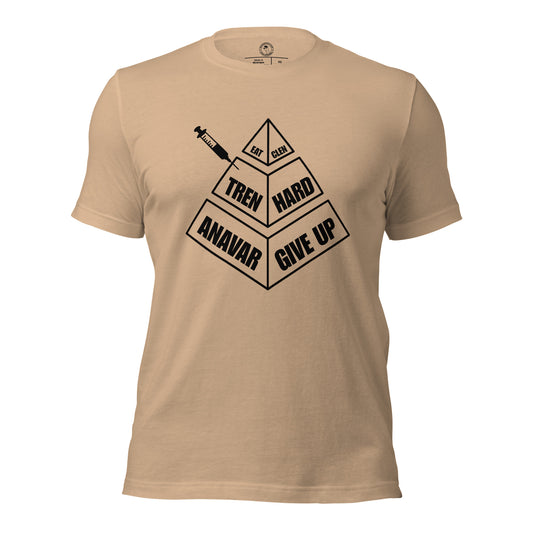 Eat Clen Tren Hard Anavar Give Up Shirt in Tan