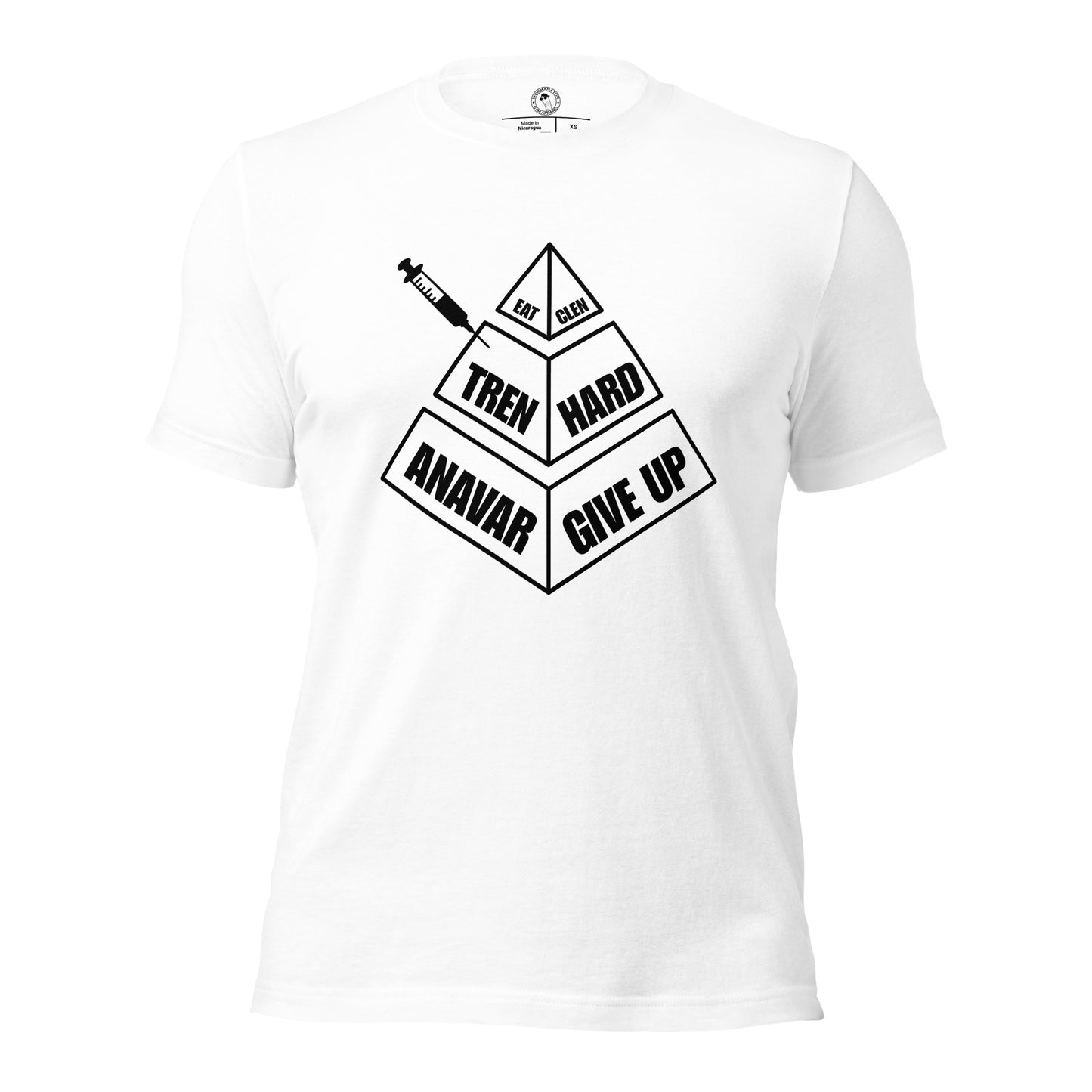 Eat Clen Tren Hard Anavar Give Up Shirt in White