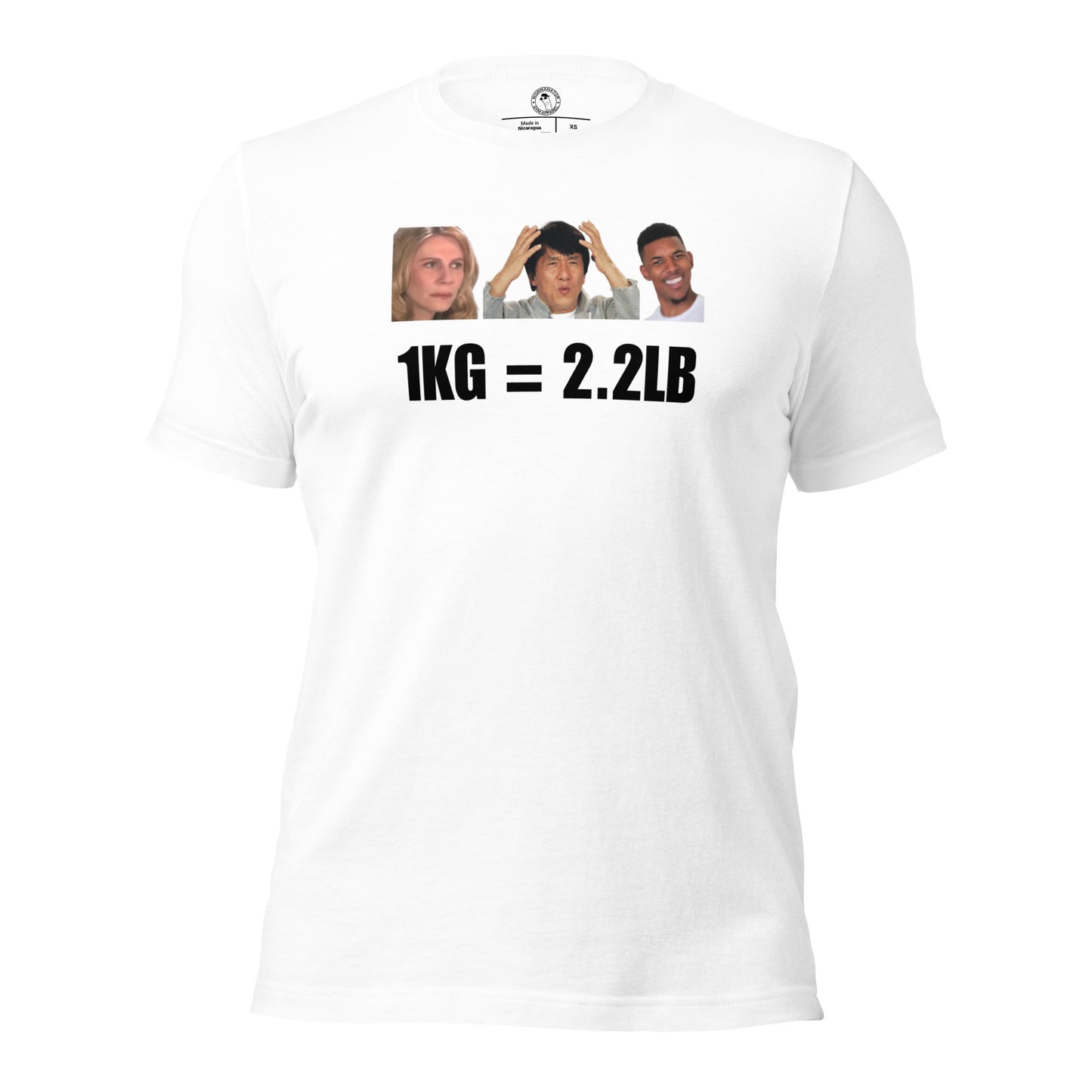 1kg = 2.2lb Powerlifting Conversion Shirt in White