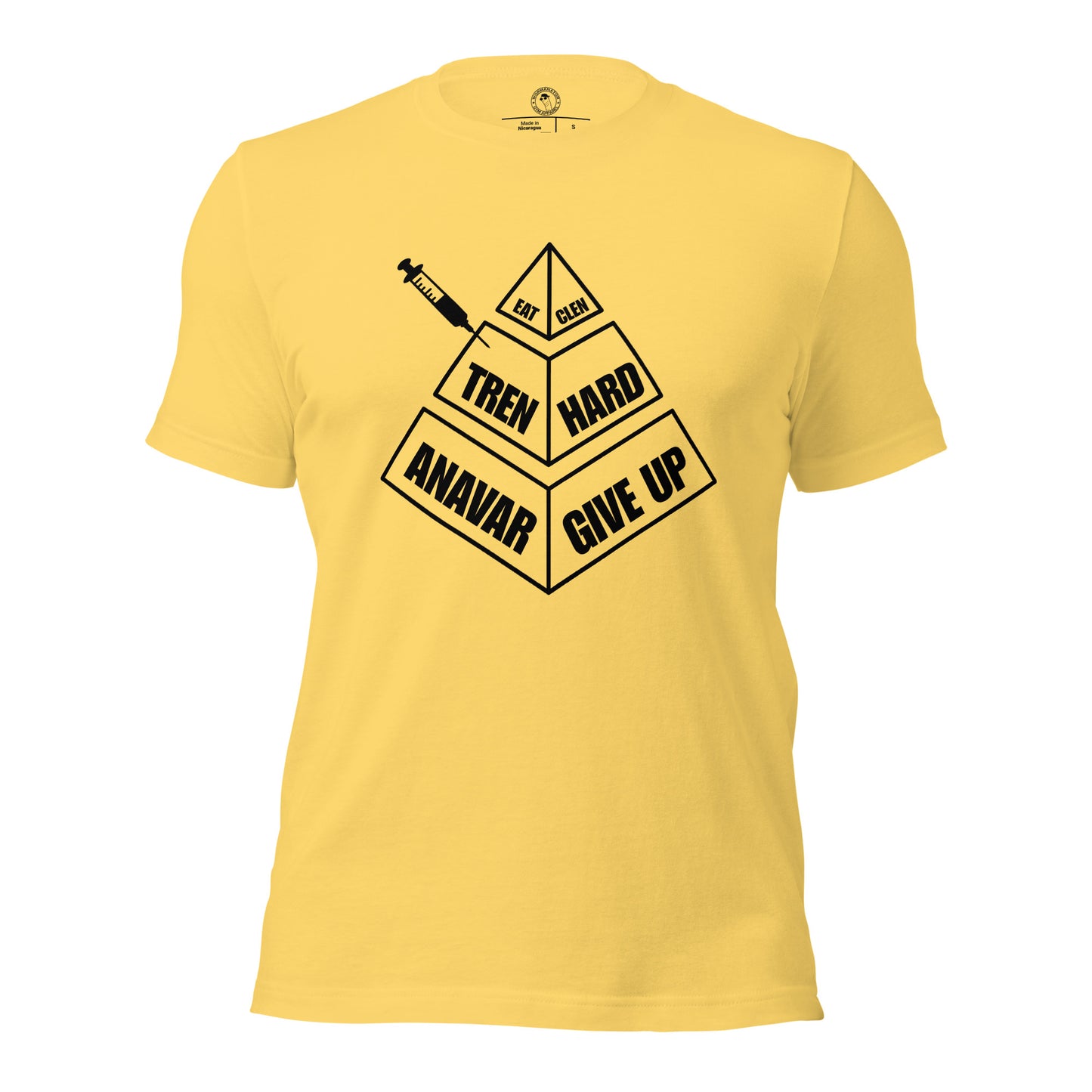 Eat Clen Tren Hard Anavar Give Up Shirt in Yellow