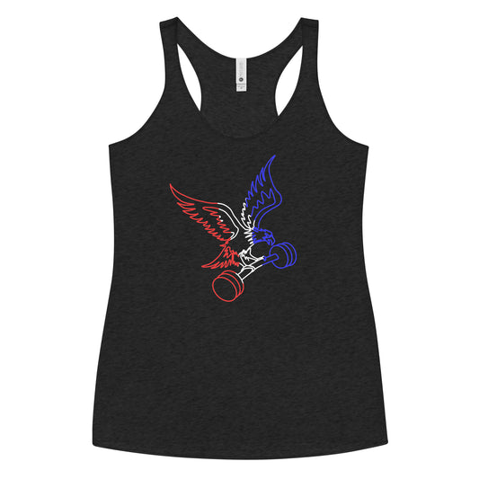 Women's Barbell Eagle Racerback Tank in Vintage Black