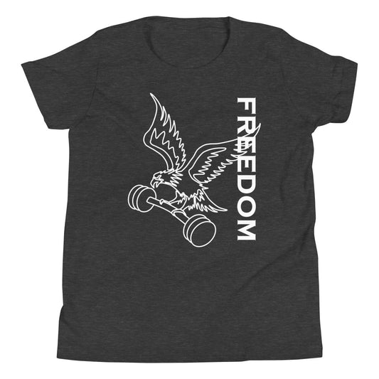 Reversed Freedom Eagle Children's T-Shirt in Dark Grey Heather