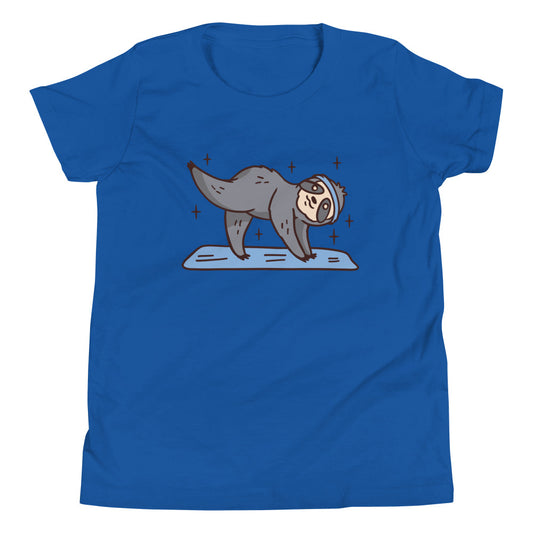Yoga Sloth Children's T-Shirt in True Royal