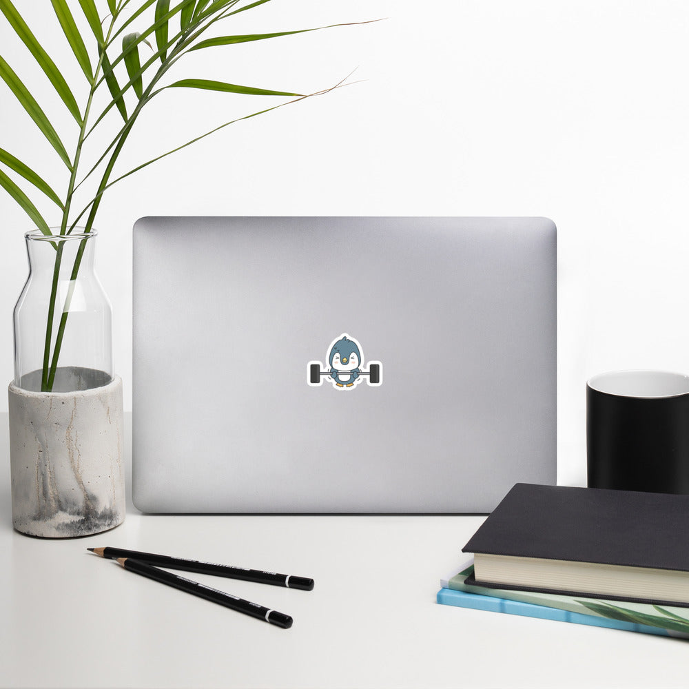 Penguin gym sticker - small