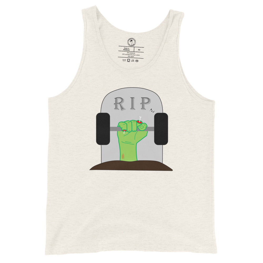 Men's RIPped Zombie Tank Top in Oatmeal Triblend