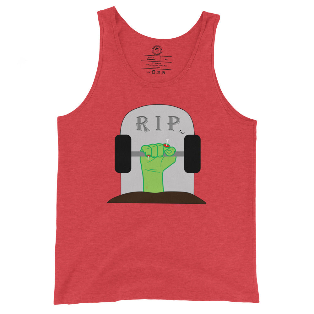 Men's RIPped Zombie Tank Top in Red Triblend