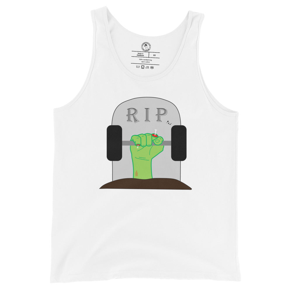 Men's RIPped Zombie Tank Top in White